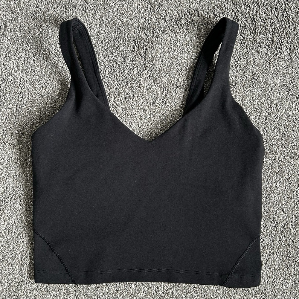 Lululemon Align Cropped Tank Top - Women's 4 - Shelf Bra V-neck MINT Condition!